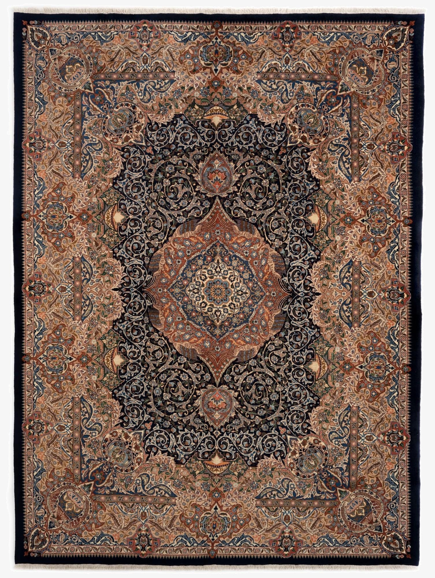  9' 2 x 12' 6  Hand Knotted Kashmar Persian Wool Rug