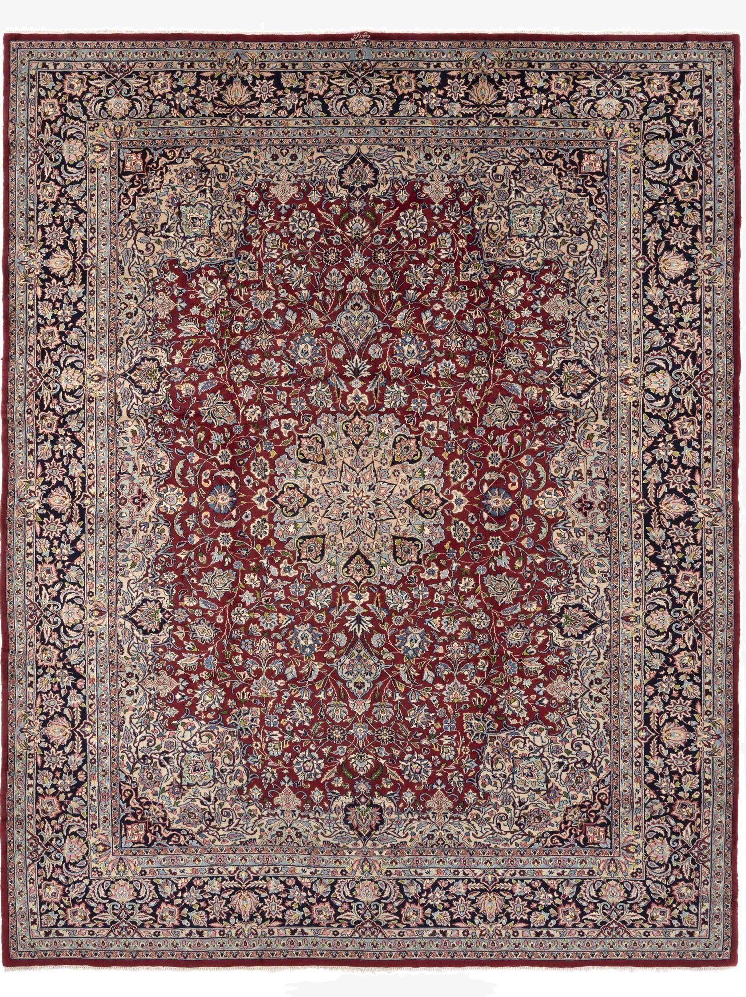  9' 9 x 12' 11  Hand Knotted Kerman Persian Wool Rug