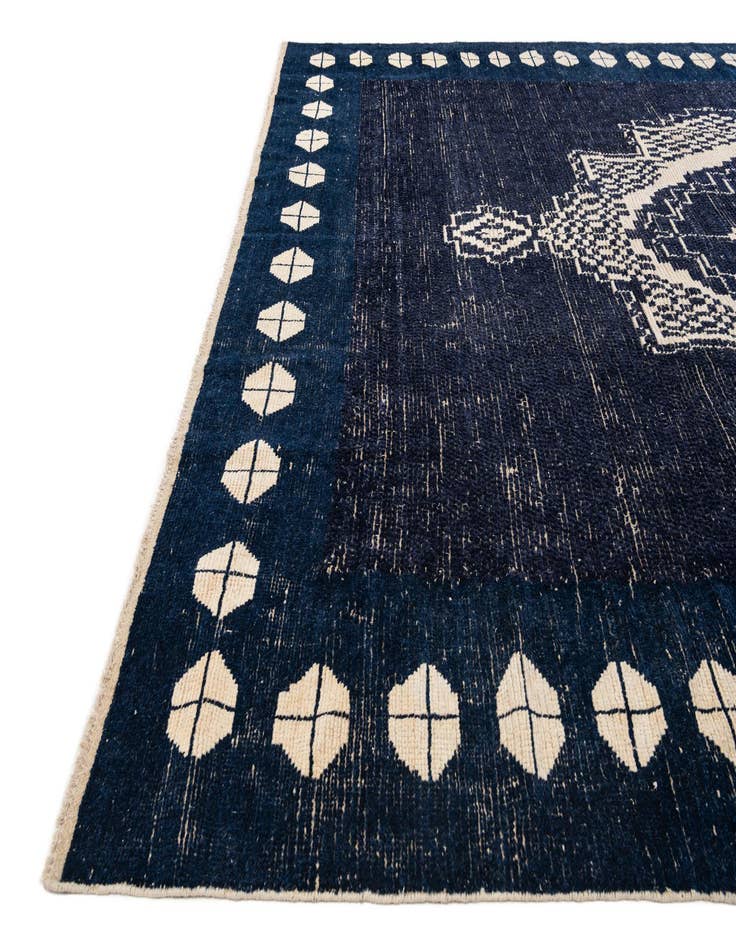 Detail image of  10' 7 x 14' 5  Hand Knotted Moroccan Wool Rug