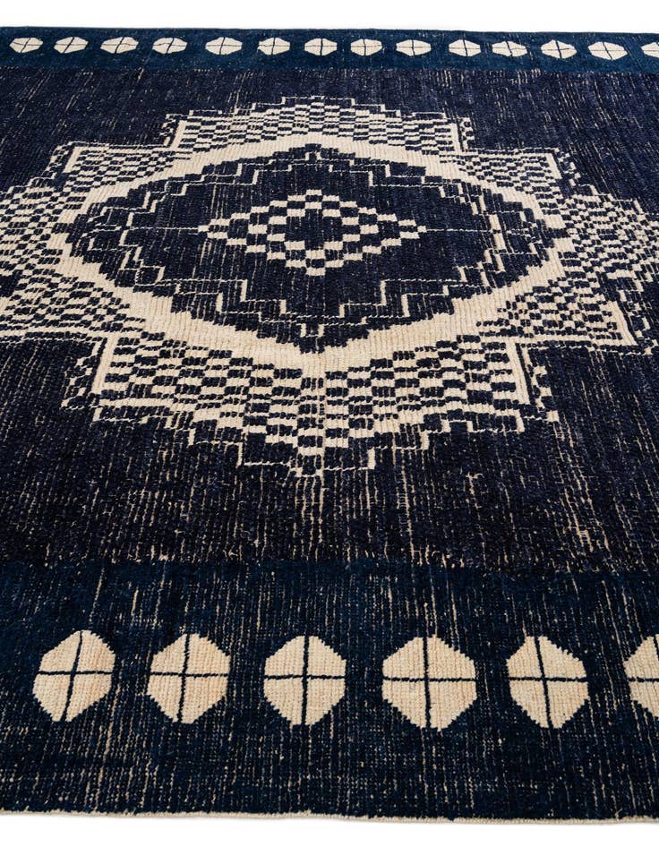 Detail image of  10' 7 x 14' 5  Hand Knotted Moroccan Wool Rug