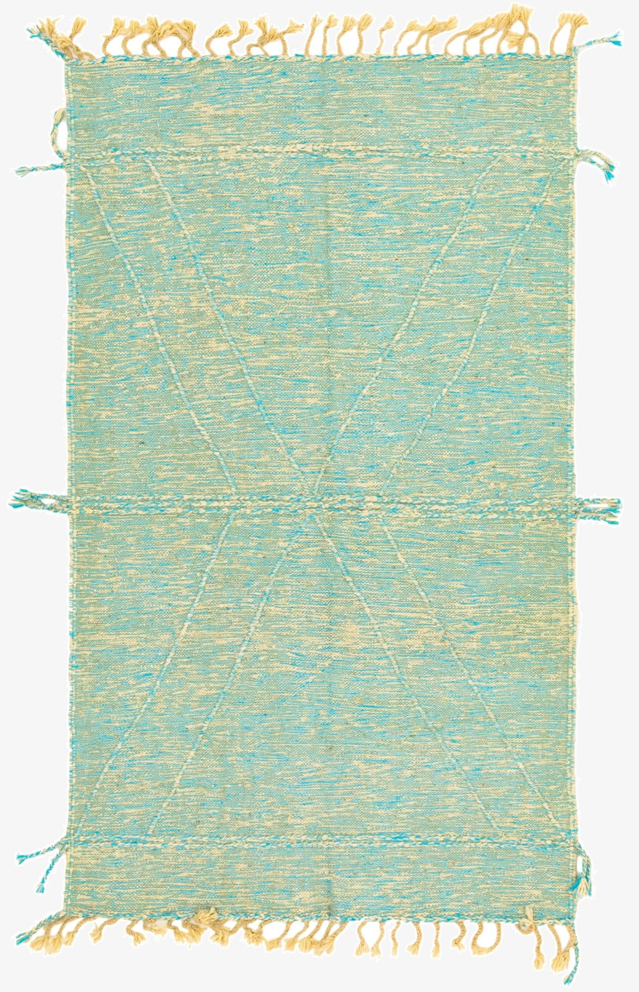  4' 9 x 8' 1  Hand Knotted Moroccan Wool Rug