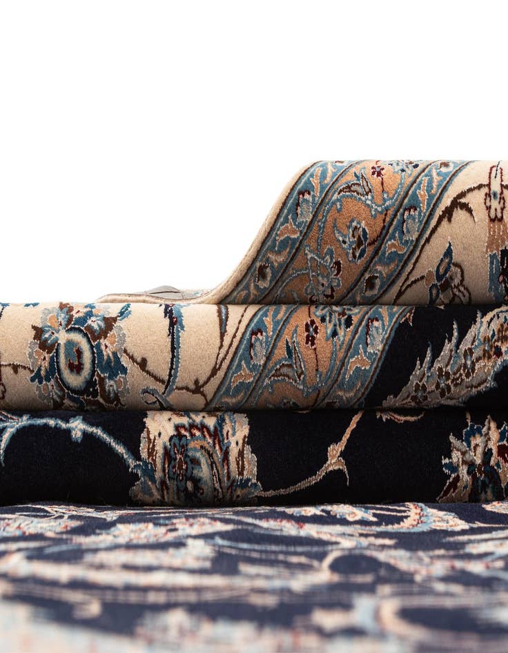 Detail image of  8' 1 x 8' 3  Hand Knotted Nain Rug