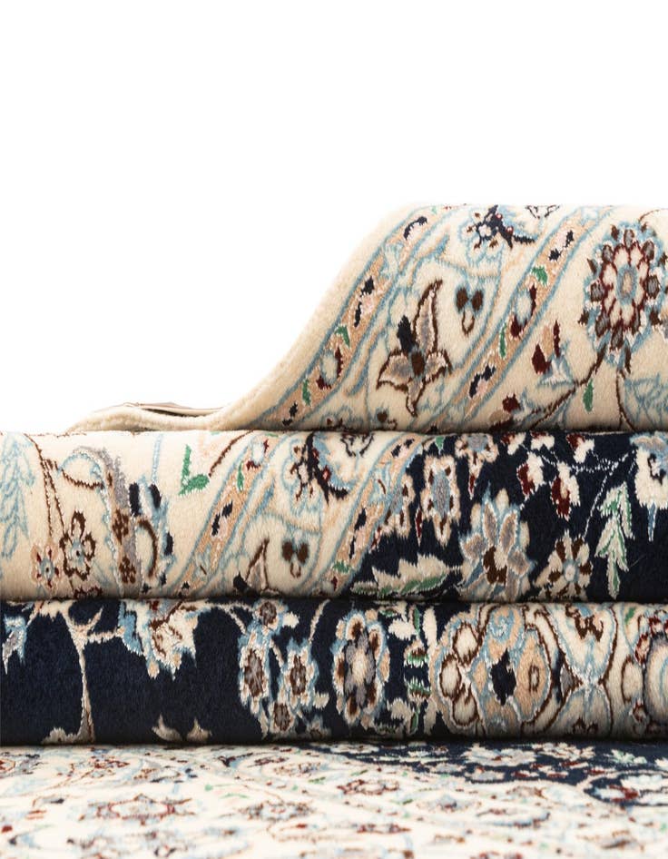 Detail image of  6' 8 x 6' 8  Hand Knotted Nain Rug