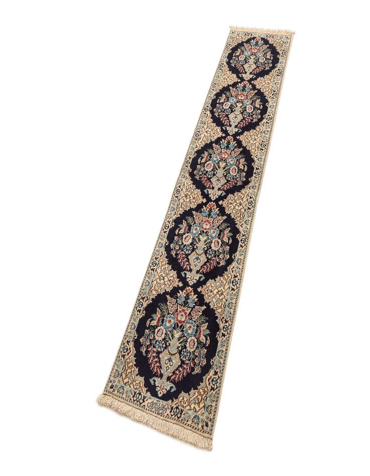 Detail image of  1' 6 x 6' 4  Hand Knotted Nain Rug