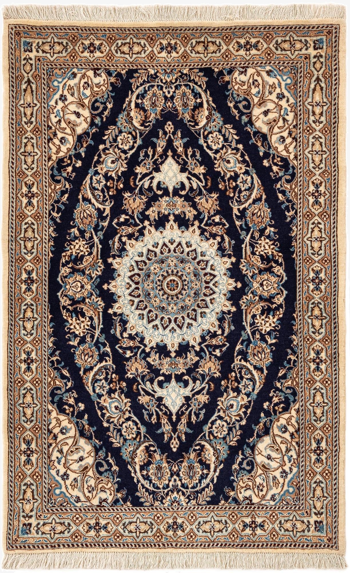 2' 7 x 4' 2  Hand Knotted Nain Rug