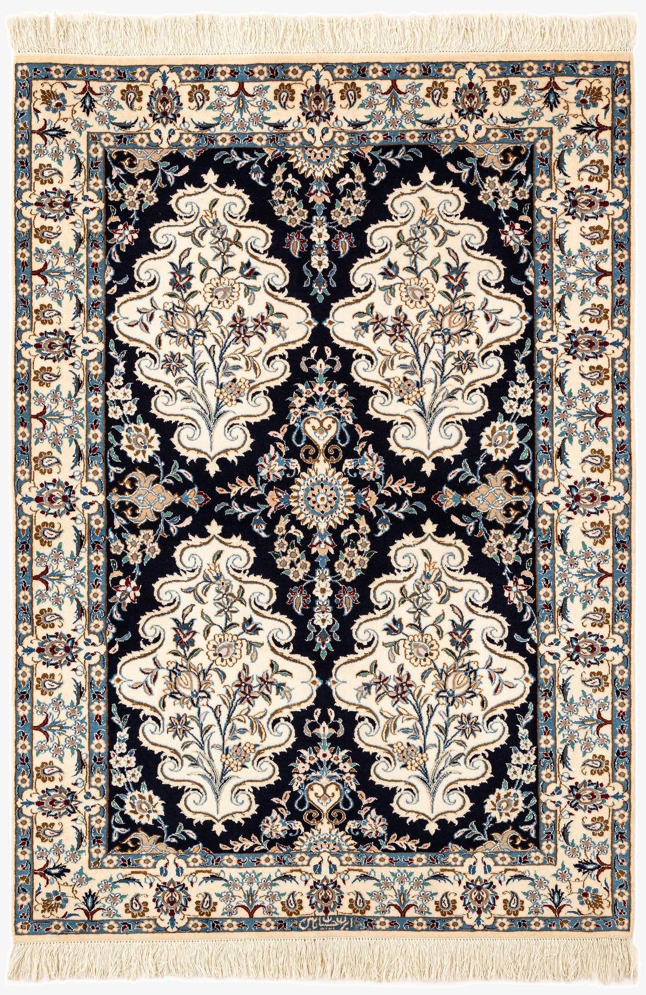  3' 5 x 4' 8  Hand Knotted Nain Rug