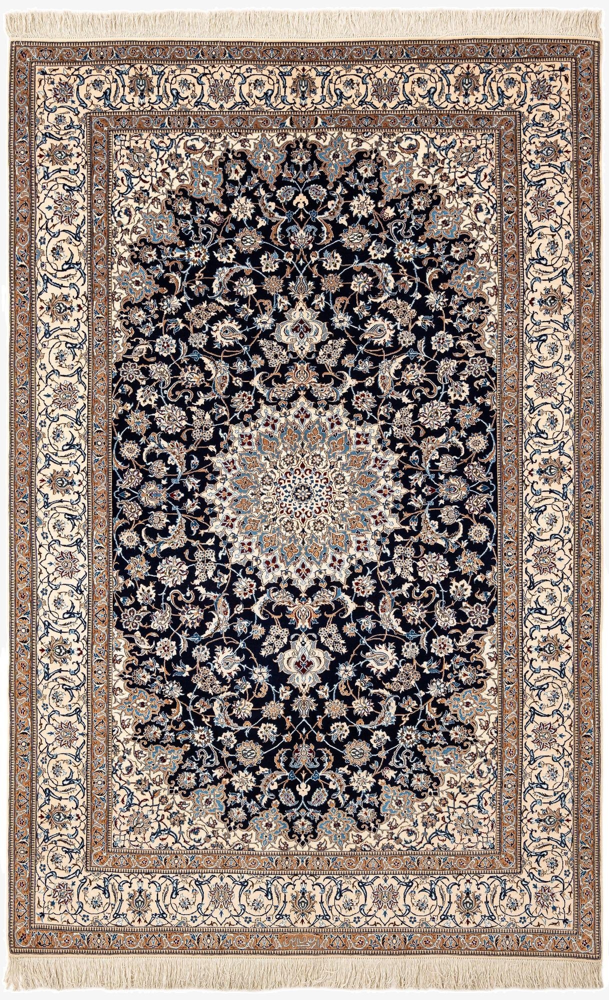  5' 6 x 8' 3  Hand Knotted Nain Rug