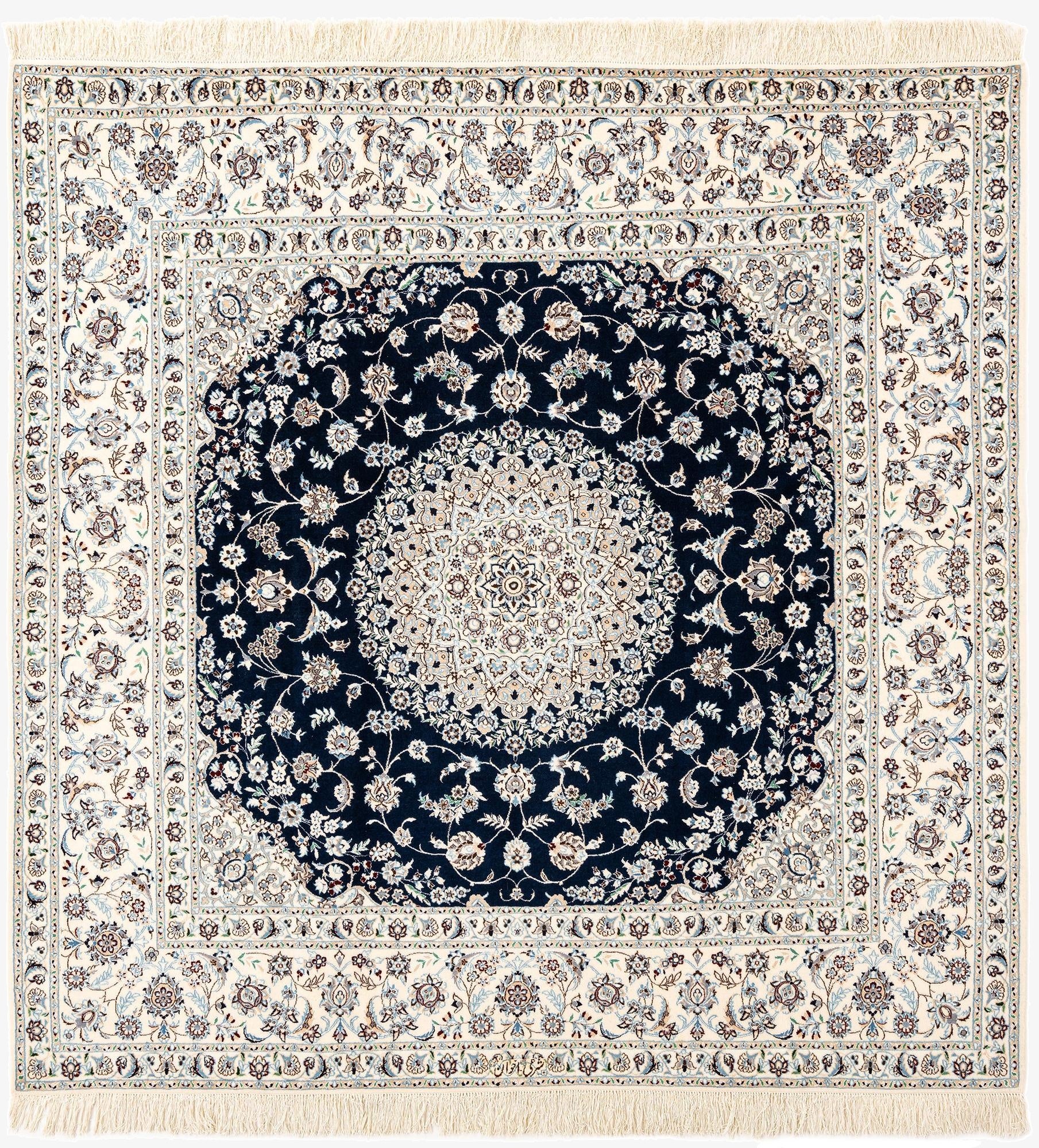  6' 8 x 6' 8  Hand Knotted Nain Rug