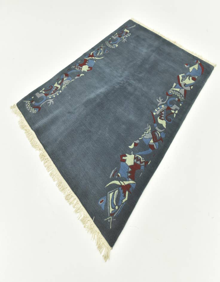 Detail image of  5' 8 x 8'  Hand Knotted Nepal Wool Rug