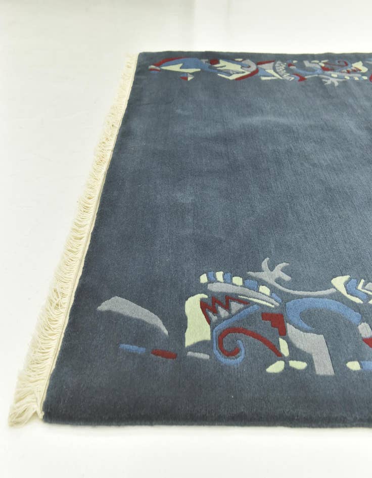 Detail image of  5' 8 x 8'  Hand Knotted Nepal Wool Rug