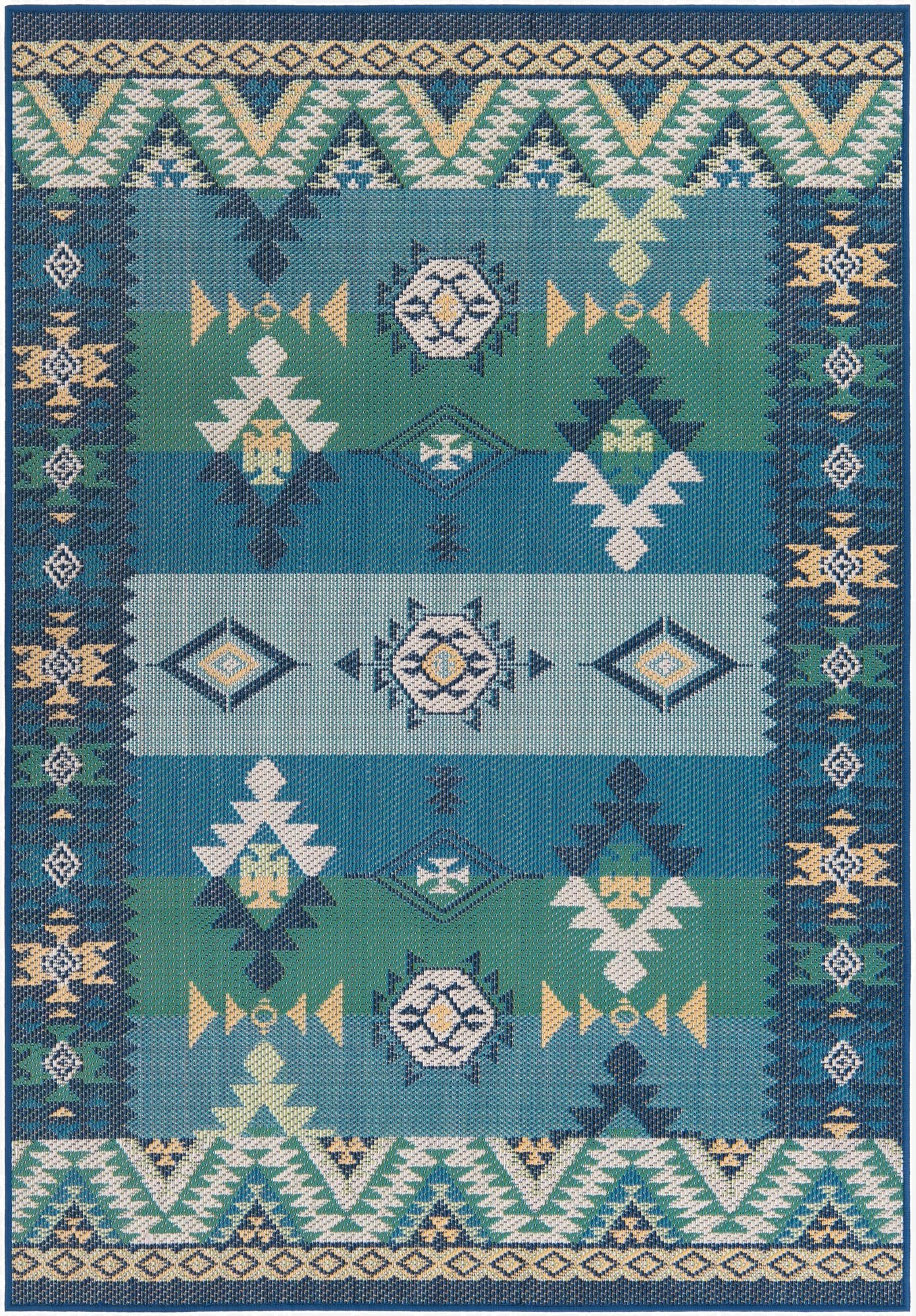  5' x 7' 2  Washable Traditional Indoor / Outdoor Rug