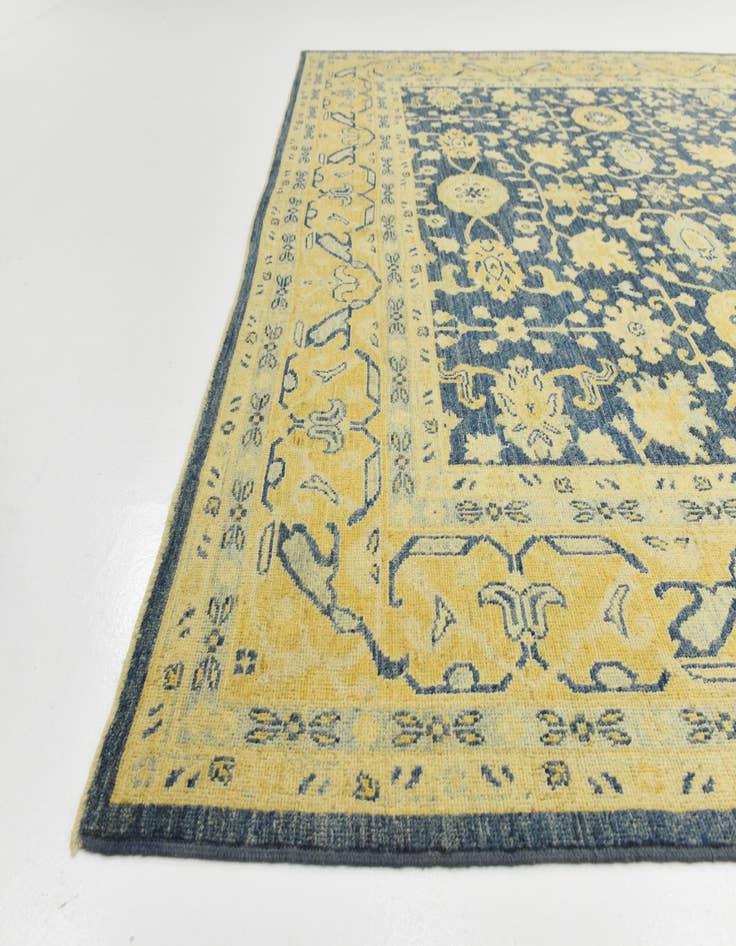 Detail image of  9' 6 x 12' 3  Hand Knotted Peshawar Ziegler Wool Rug
