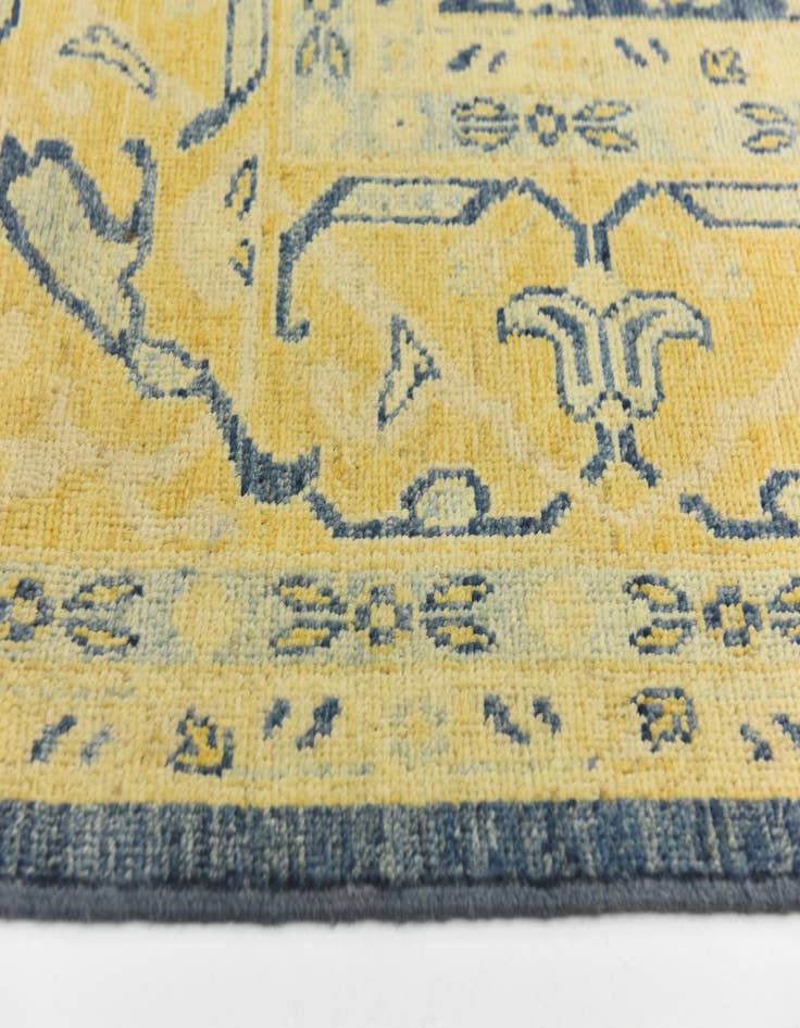 Detail image of  9' 6 x 12' 3  Hand Knotted Peshawar Ziegler Wool Rug