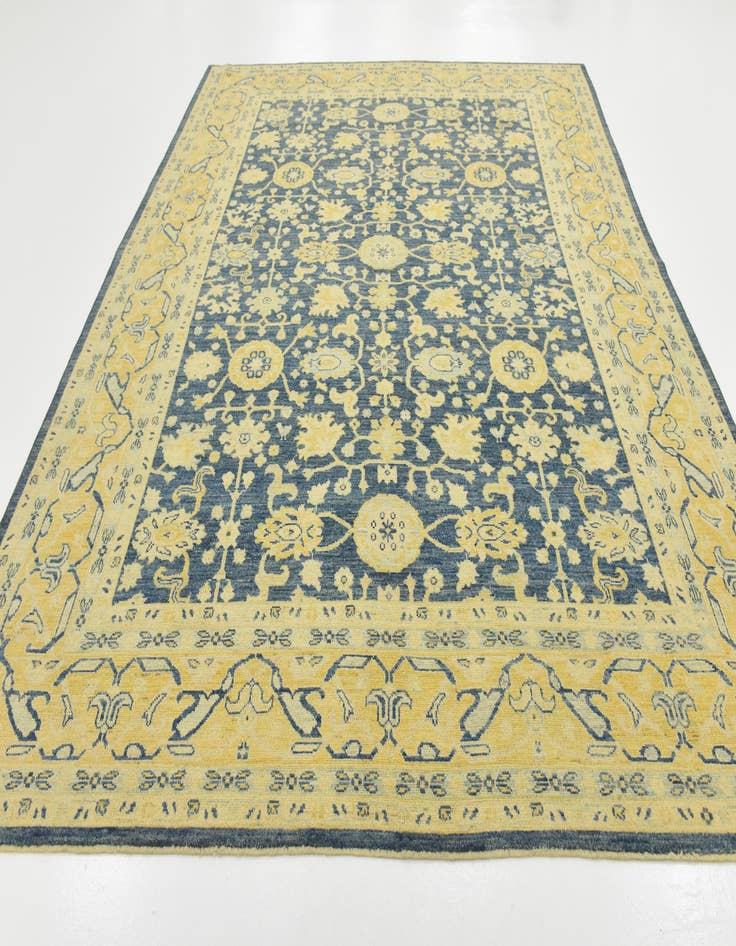 Detail image of  9' 6 x 12' 3  Hand Knotted Peshawar Ziegler Wool Rug