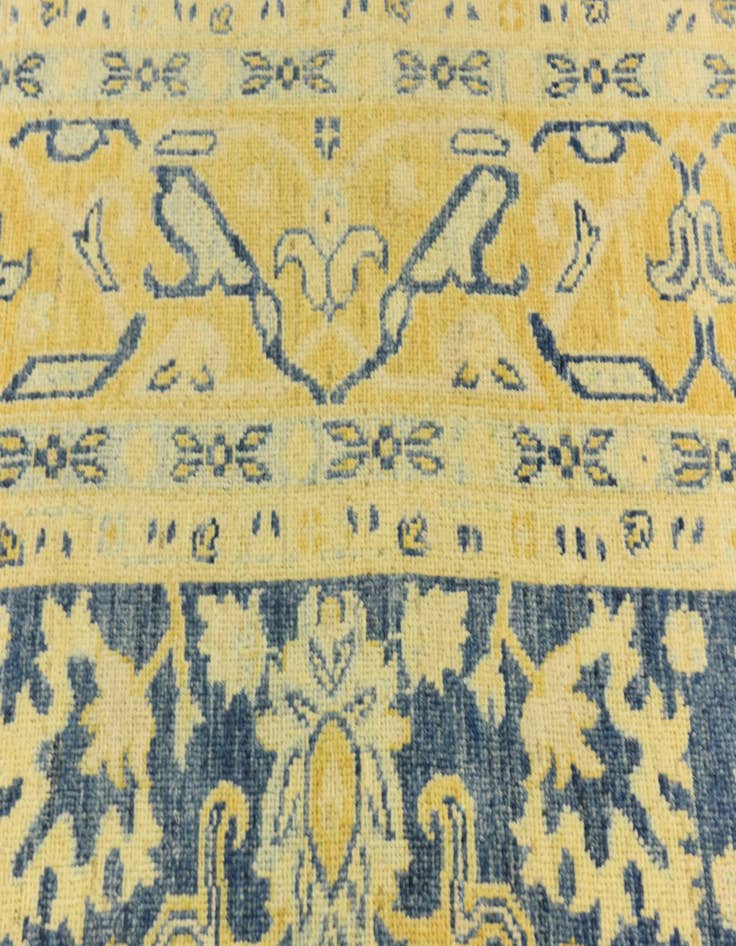 Detail image of  9' 6 x 12' 3  Hand Knotted Peshawar Ziegler Wool Rug