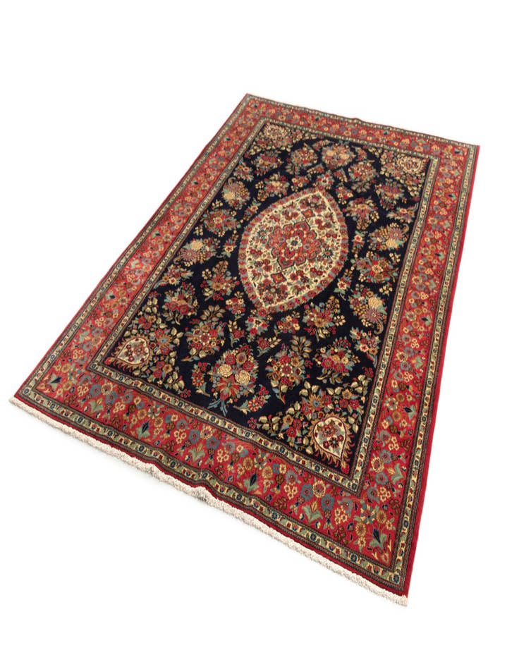 Detail image of  6' 7 x 9' 8  Hand Knotted Qom Persian Rug