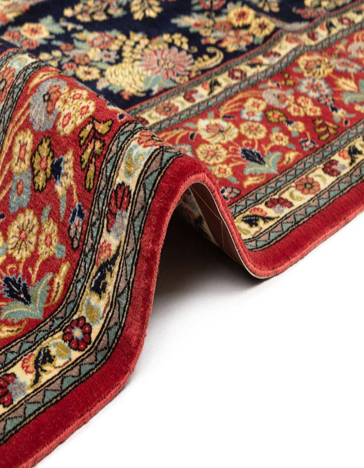 Detail image of  6' 8 x 10'  Hand Knotted Qom Persian Rug