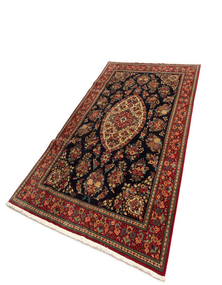 Detail image of  6' 7 x 9' 9  Hand Knotted Qom Persian Rug