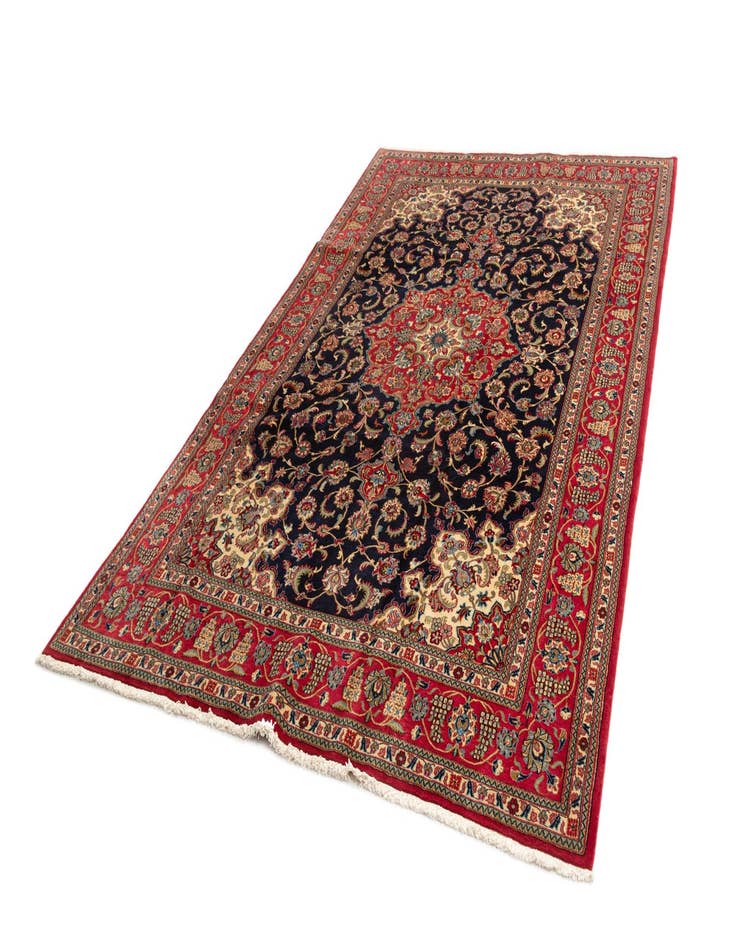 Detail image of  6' 6 x 10' 4  Hand Knotted Qom Persian Rug