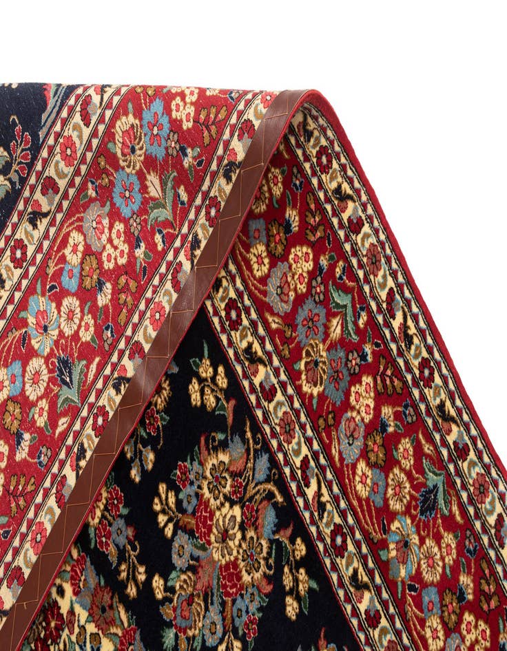 Detail image of  6' 8 x 9' 9  Hand Knotted Qom Persian Rug