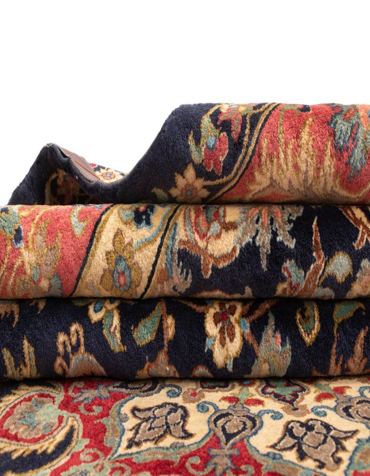 Detail image of  6' 7 x 9' 10  Hand Knotted Qom Persian Rug