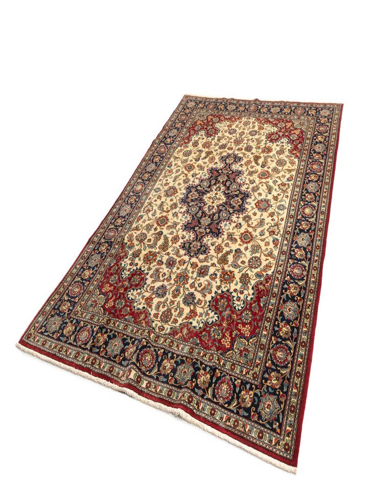 Detail image of  6' 7 x 9' 8  Hand Knotted Qom Persian Rug