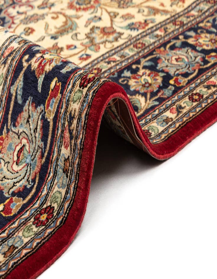 Detail image of  6' 7 x 9' 8  Hand Knotted Qom Persian Rug