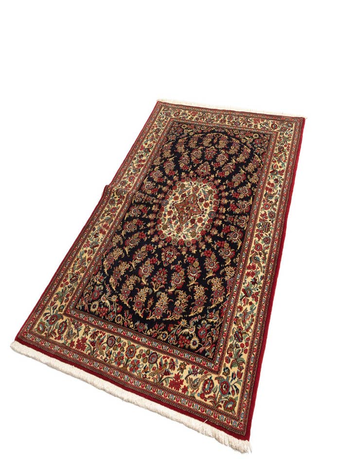 Detail image of  4' 7 x 6' 9  Hand Knotted Qom Persian Rug