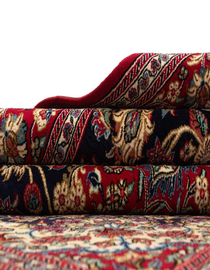 Detail image of  4' 9 x 7' 5  Hand Knotted Qom Persian Rug