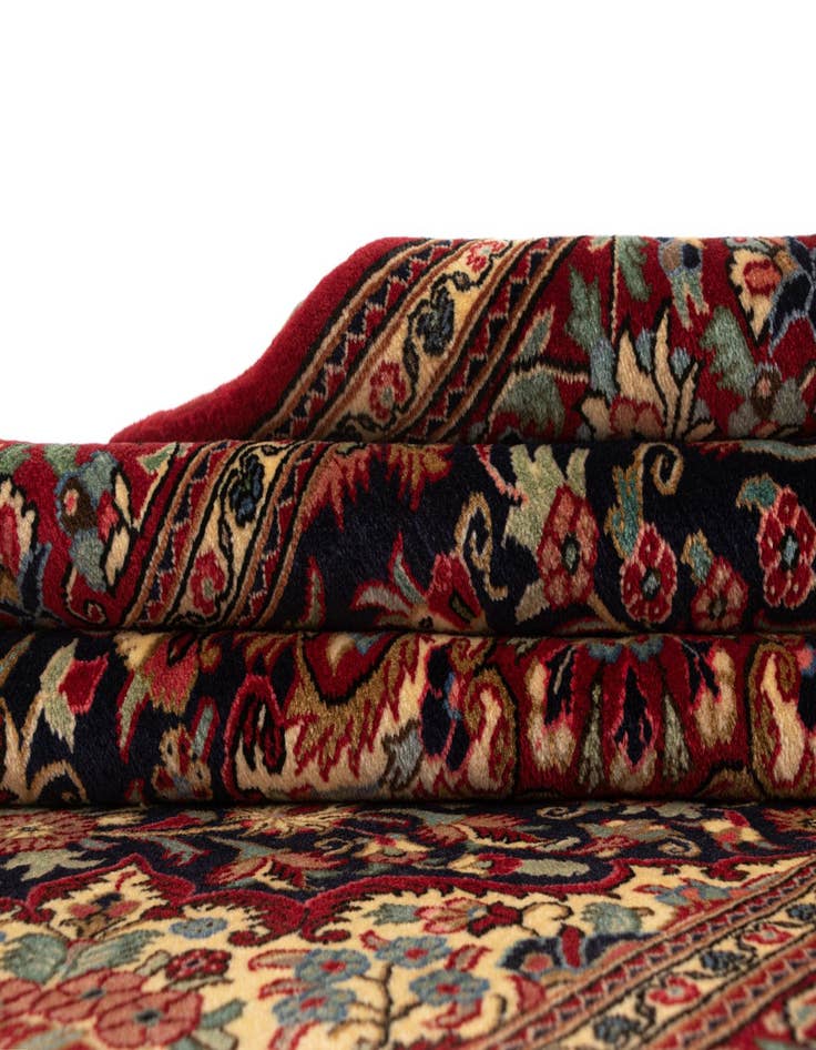 Detail image of  4' 8 x 7' 1  Hand Knotted Qom Persian Rug