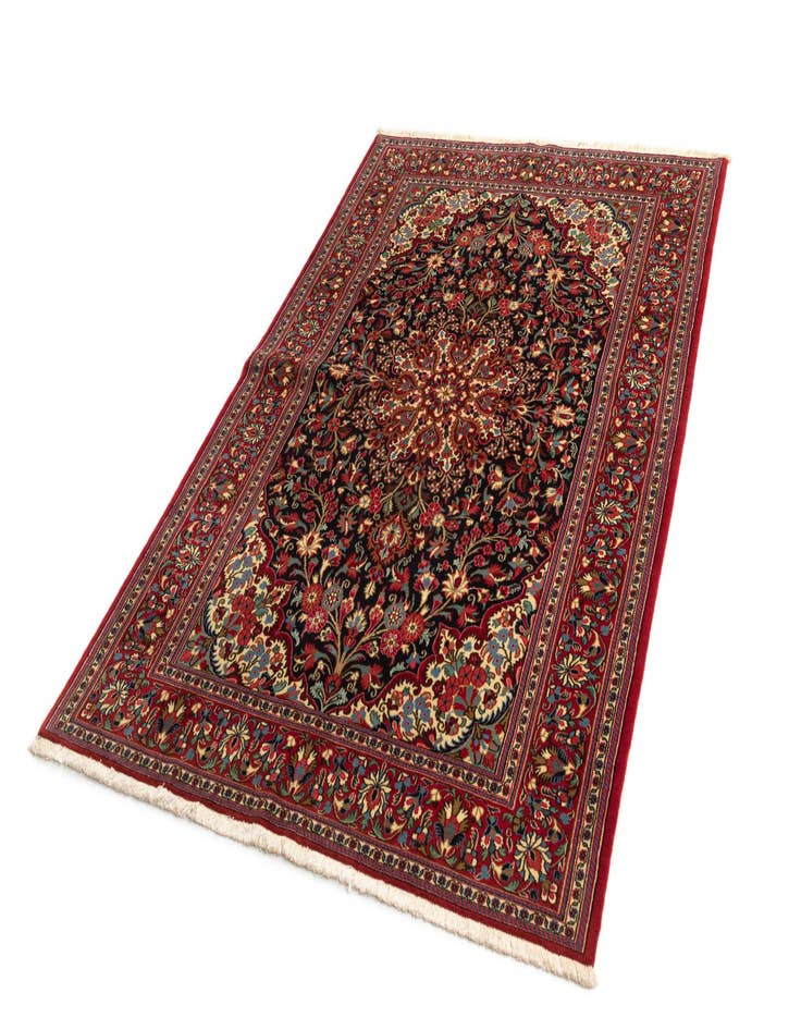 Detail image of  4' 8 x 6' 11  Hand Knotted Qom Persian Rug