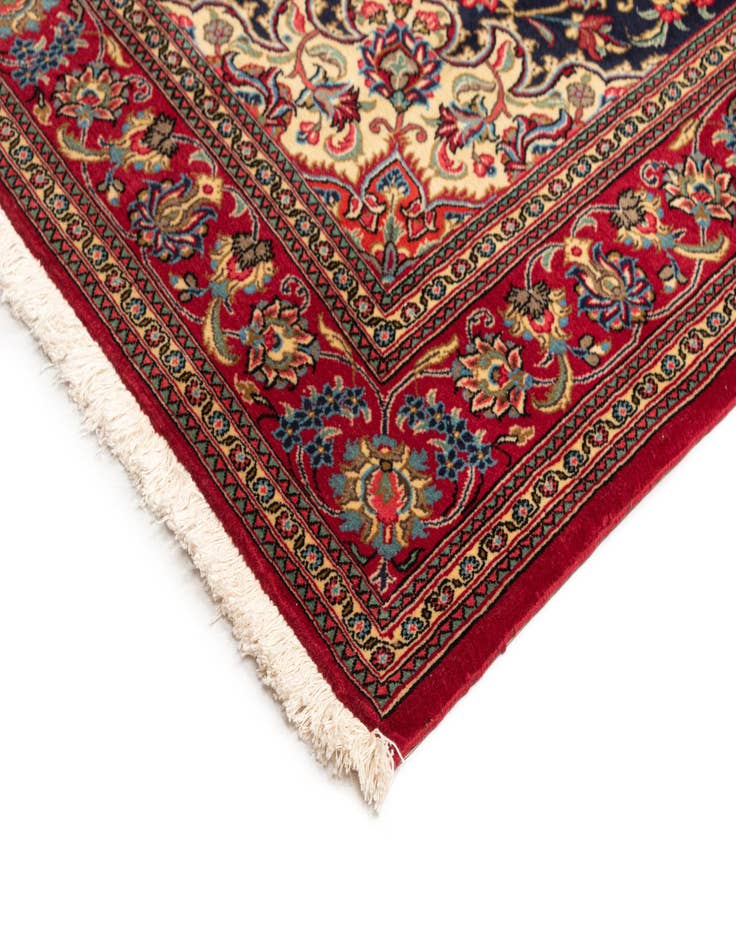 Detail image of  4' 6 x 6' 9  Hand Knotted Qom Persian Rug