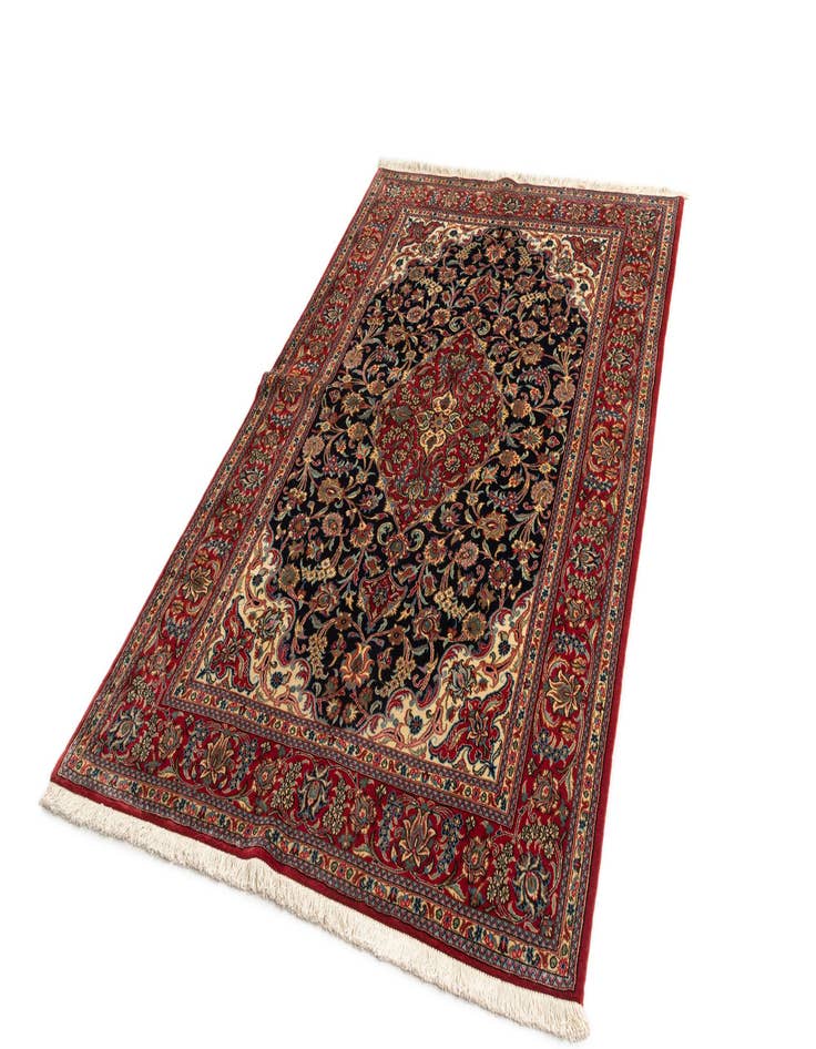 Detail image of  4' 6 x 7' 5  Hand Knotted Qom Persian Rug