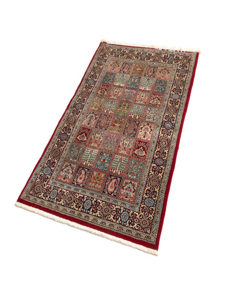 Detail image of  3' 5 x 4' 10  Hand Knotted Qom Persian Rug