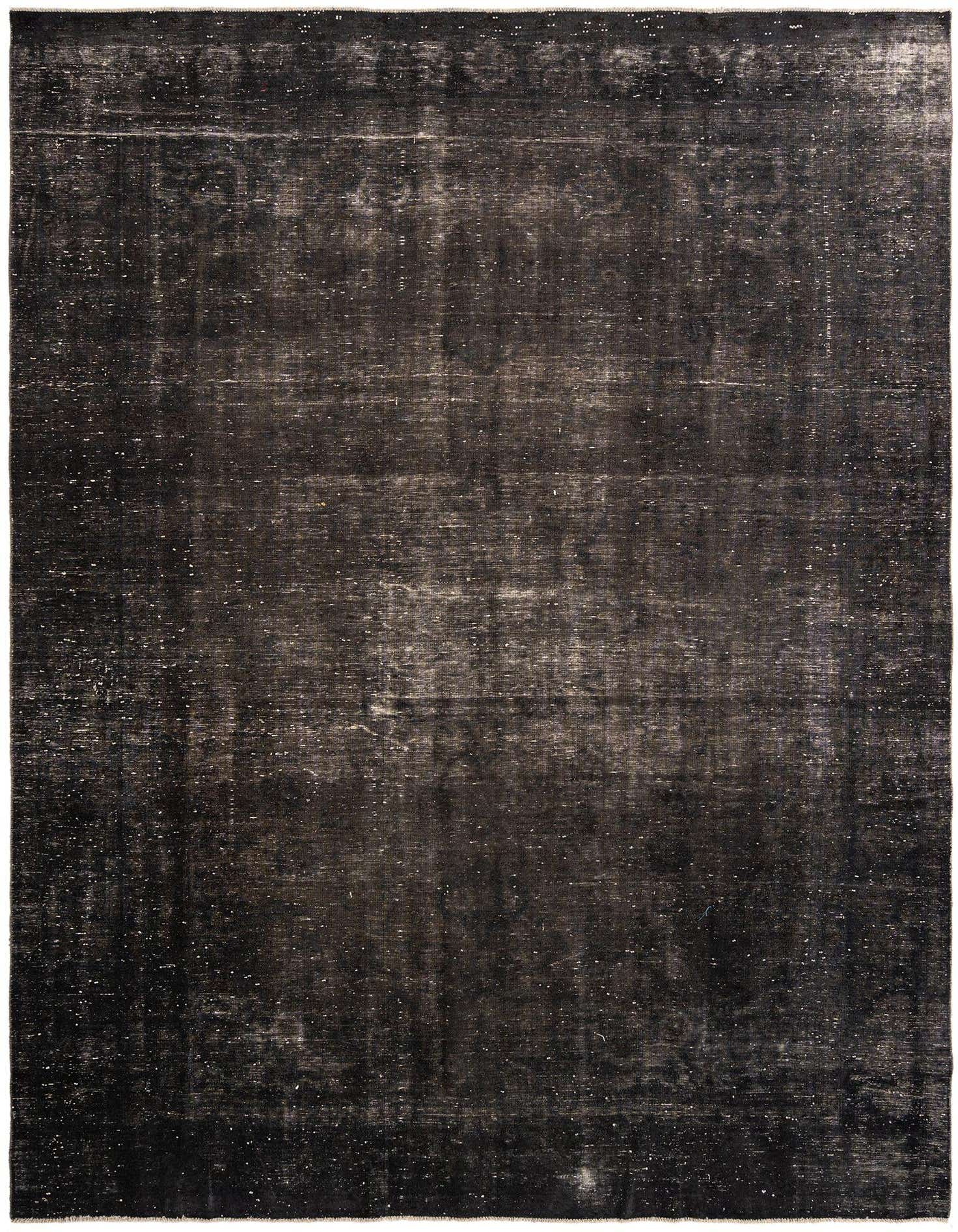 A 9x12 rectangular Vintage Royal Persian rug in varying shades of dark blue, featuring a distressed, faded pattern.