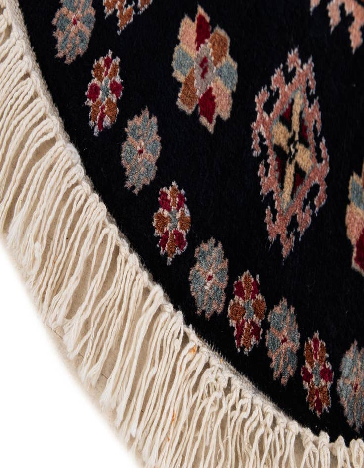 Detail image of  2' 1 x 2' 2  Hand Knotted Bokhara Oriental Wool Round Rug