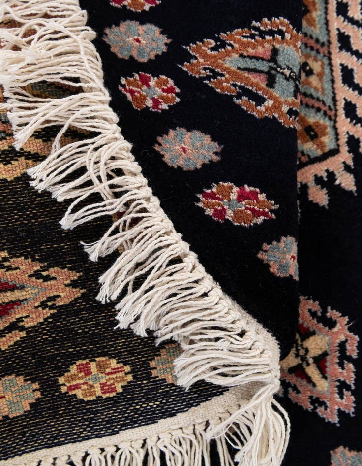Detail image of  2' 1 x 2' 2  Hand Knotted Bokhara Oriental Wool Round Rug