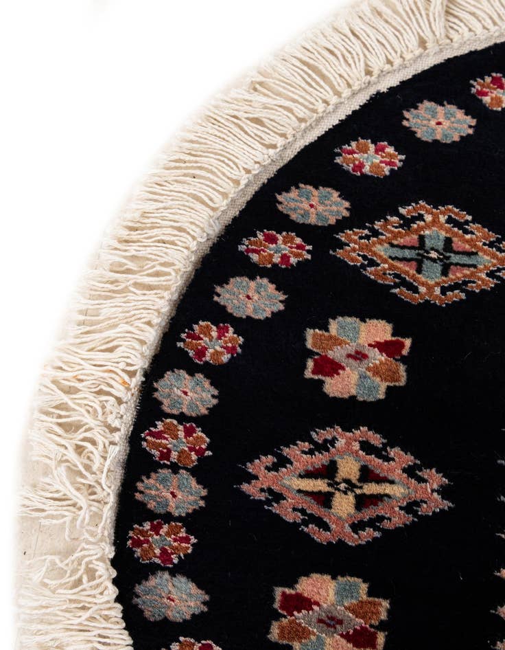 Detail image of  2' 1 x 2' 2  Hand Knotted Bokhara Oriental Wool Round Rug