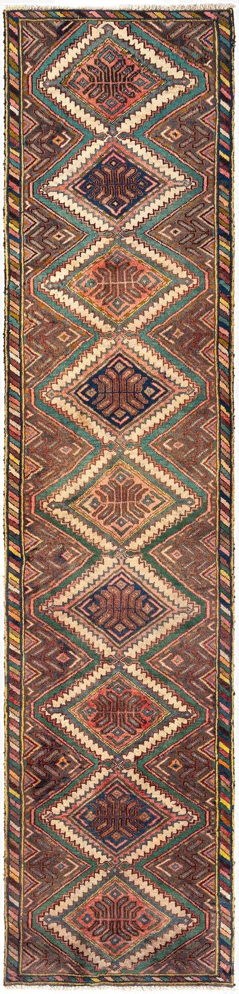  2' 4 x 9' 10 Hamedan Wool Runner Rug