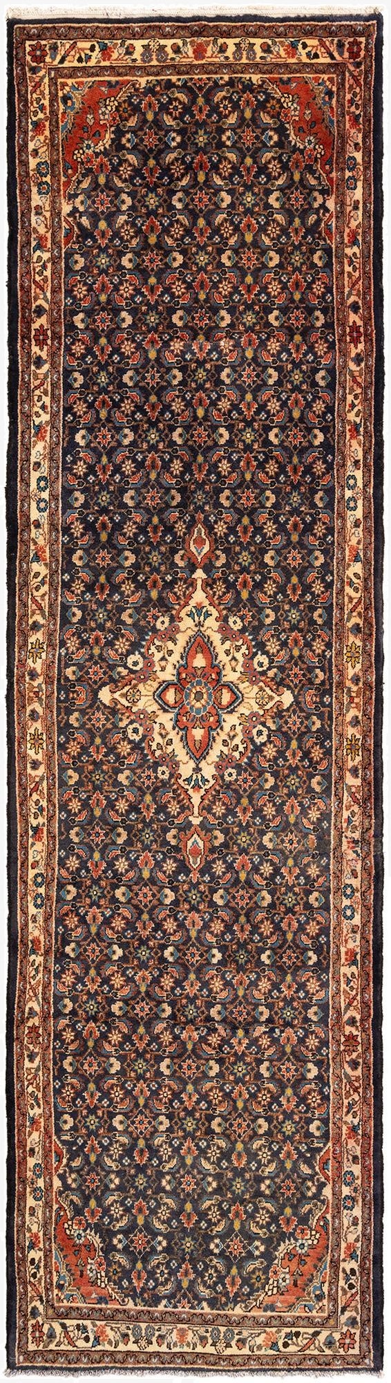  3' 6 x 12' 10 Hamedan Wool Runner Rug