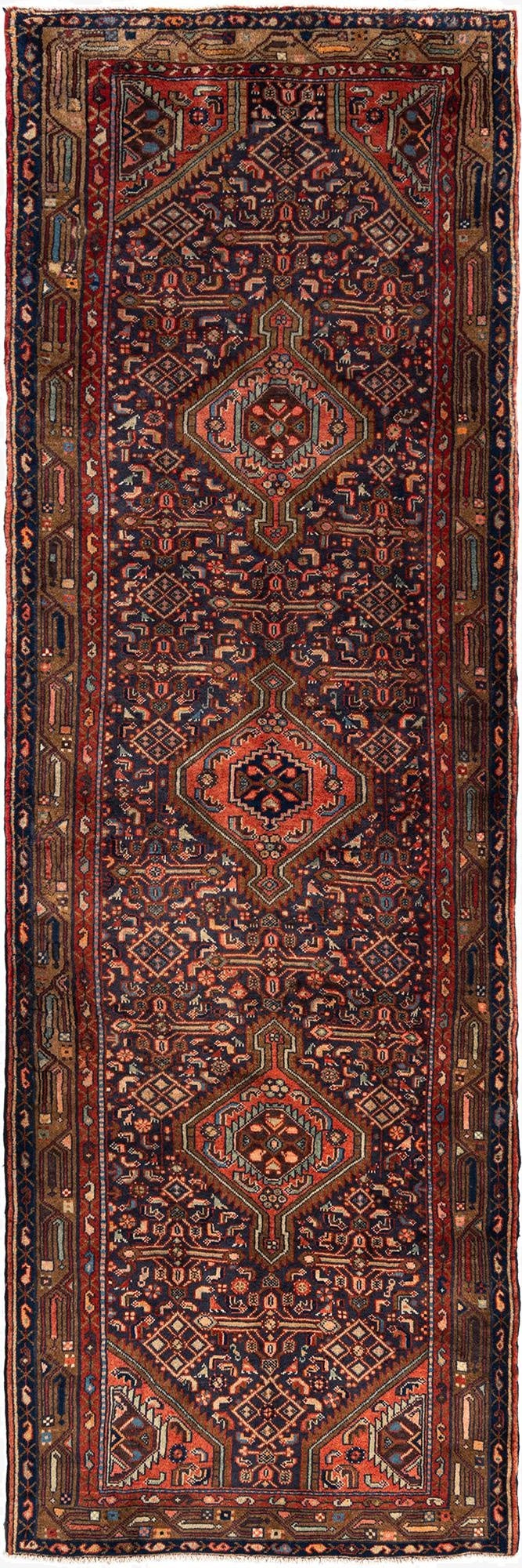  3' 8 x 10' 7 Hossainabad Wool Runner Rug