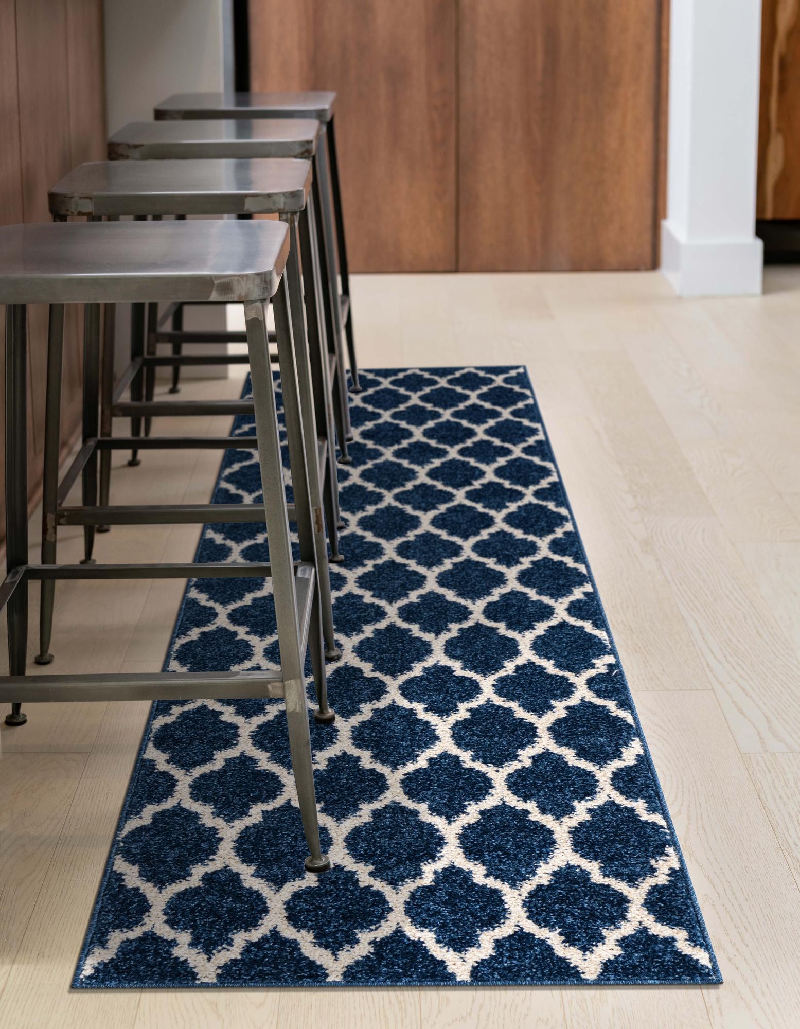 Dark Blue 2' 7 x 10' Lattice Runner Rug | Rugs.com