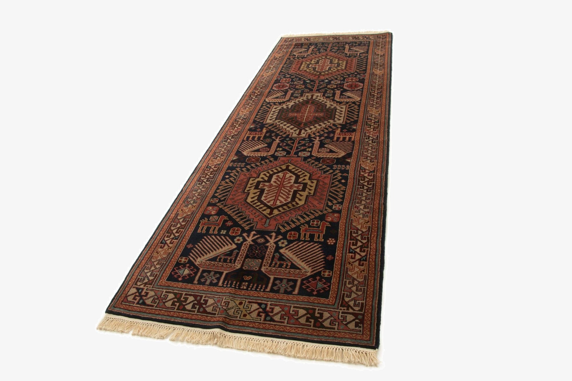 3' 8 x 11' 6 Moghul Schirwan Akast Runner Rug