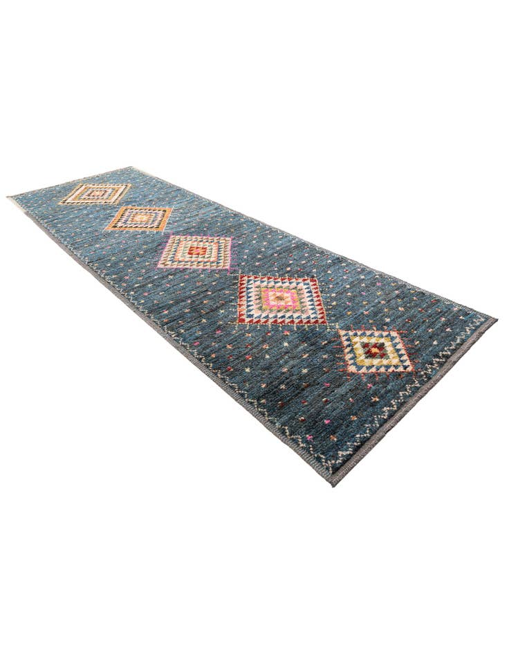 Detail image of 4' 3 x 12' 9 Hand Knotted Moroccan Wool Runner Rug