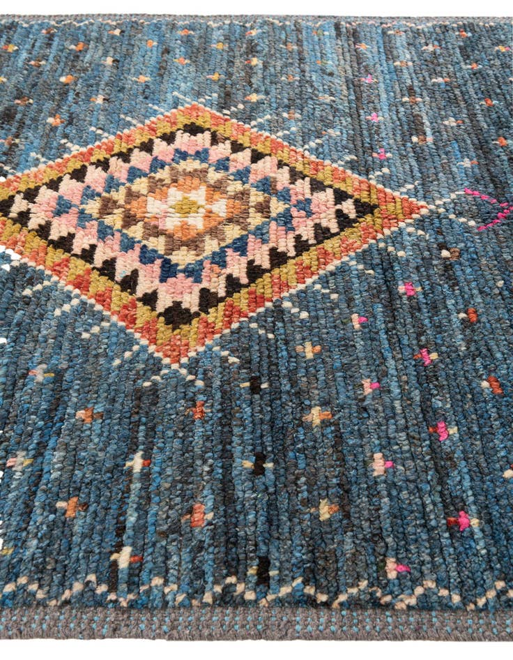 Detail image of 4' 3 x 12' 9 Hand Knotted Moroccan Wool Runner Rug