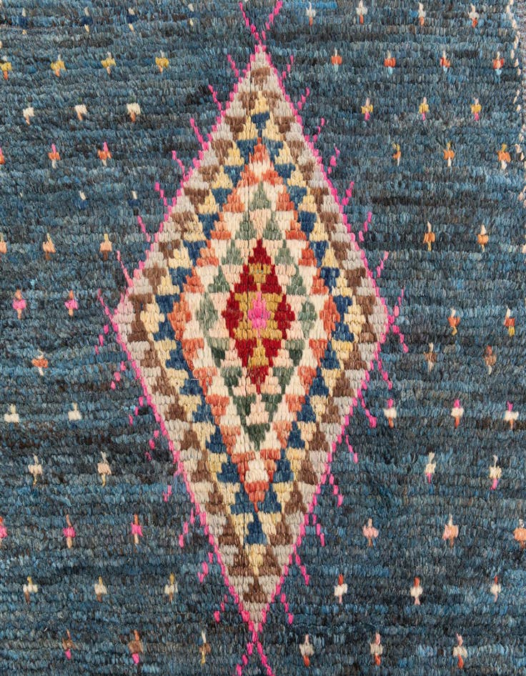 Detail image of 4' 3 x 12' 9 Hand Knotted Moroccan Wool Runner Rug