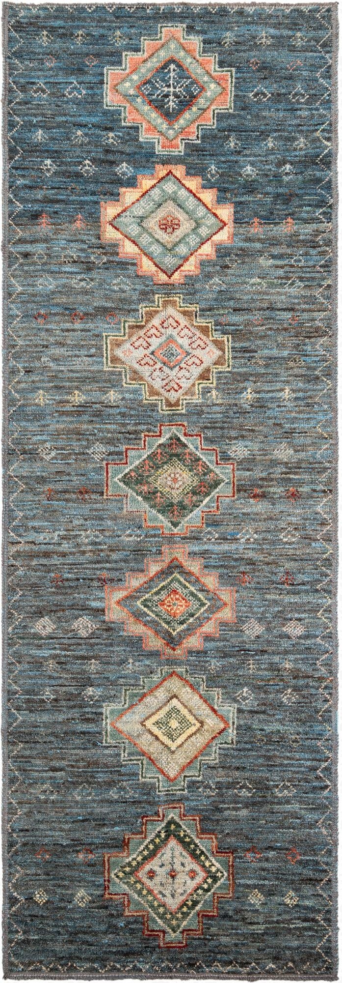  5' x 14' 8  Hand Knotted Moroccan Wool Runner Rug