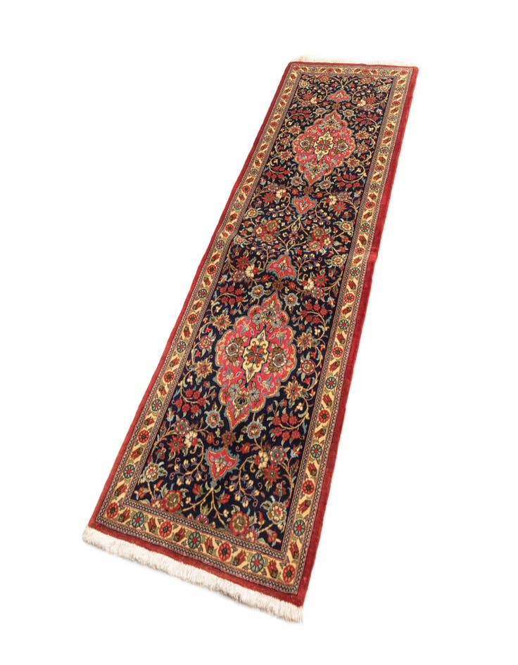 Detail image of  2' 2 x 6' 6  Hand Knotted Qom Persian Runner Rug