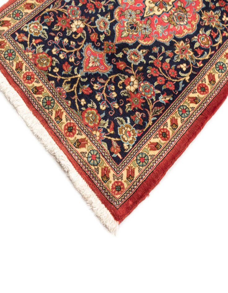 Detail image of  2' 2 x 6' 6  Hand Knotted Qom Persian Runner Rug