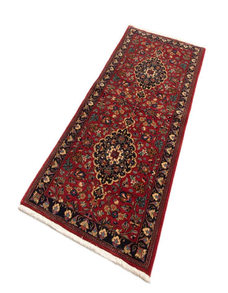 Detail image of  2' 8 x 6' 5  Hand Knotted Qom Persian Runner Rug